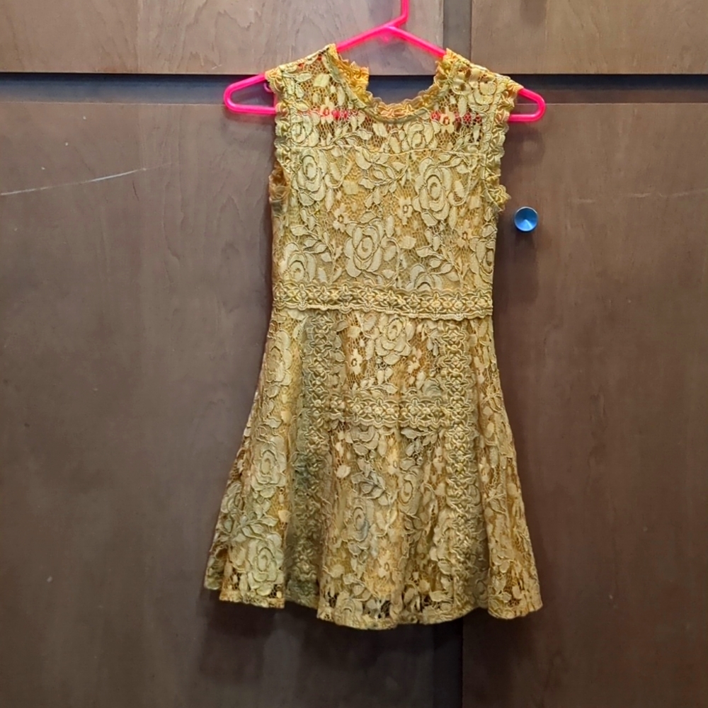 Gold lace dress